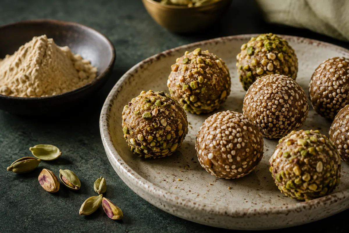 Cardamom Sattu Energy Bites