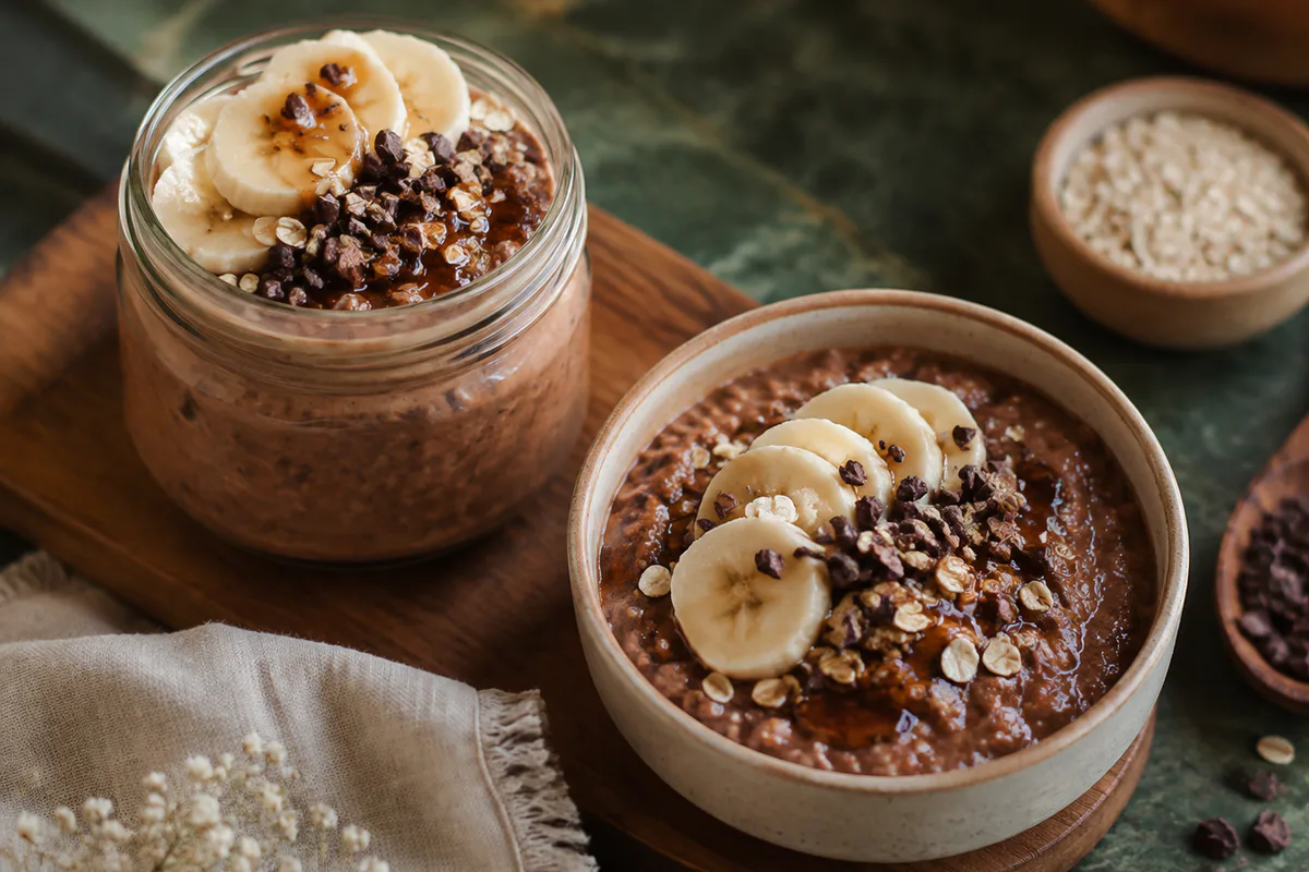 Chocolate Sattu Overnight Oats